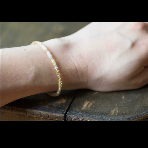 Citrine And Welo Opal Gemstone Gold Bracelet - Picture 5 of 8